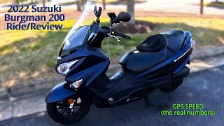 2022 Suzuki Burgman 200 Ride Review the REAL numbers [upl. by Ttenaej]