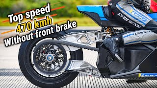 Top speed 470kmh Without Front Brake  Max biaggi Rider  Voxan Wattman [upl. by Derfniw]