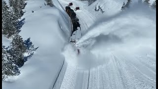 Rotary Snow Train  Plowing Donner Pass California  Drone and Ground video with audio  4k [upl. by Sayed232]