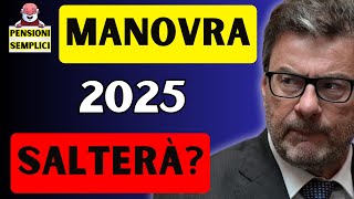 🟨 PENSIONI MANOVRA 2025 POTREBBE SALTARE❓ MAGGIORANZA IN DUBBIO PER AUMENTI TROPPO BASSI❗️ [upl. by Ecnerol]