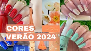 CORES DO VERÃO 2024  5 inspirações de esmaltes [upl. by Adlihtam873]