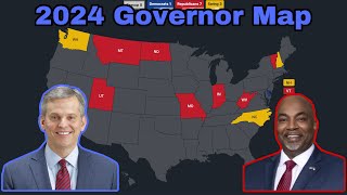 2024 Governor Map Prediction June 2024 [upl. by Odlabso366]