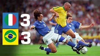 SPETTACOLO Maldini Cannavaro amp Del Piero contro Ronaldo amp R Carlos  ITALIA vs BRASILE 1997 [upl. by Olivie]