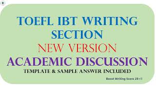 2024 new TOEFL iBT Writing Test  Academic Discussion  Sample answer with templates [upl. by Aniuqaoj]