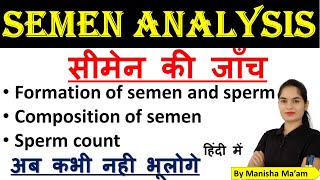 Semen Analysis Part1  Semen test  Sperm count  Semen analysis lecture in hindi [upl. by Kono]