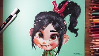 Vanellope von Schweetz WreckIt Ralph  speed drawing  drawholic [upl. by Izawa942]