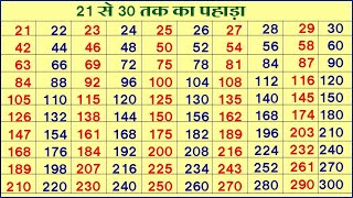 21 se 30 tak table  multiplication table 21 to 30  pahada hindi mein pahada hindi pahada [upl. by Dera]