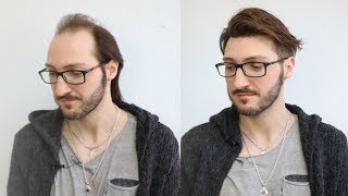 Wild Flexible Hairstyle for Men  Modern Medium long Haircut mit Haarsystem [upl. by Eadith]