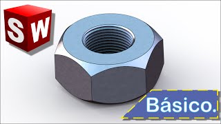 Tutorial Diseño básico de una tuerca en Solidworks 2014 Español [upl. by Airla261]