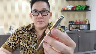 Review Montblanc Meisterstuck Silver Steel Classique Ballpoint Pen [upl. by Limemann]