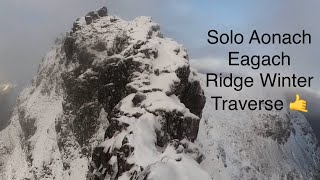 Solo Aonach Eagach Winter Traverse GoPro [upl. by Neelhtac]