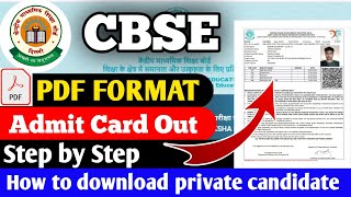 cbse admit card 2024 releasedcbse board exam 2024 How to download cbse private admit card 2024 [upl. by Roper]