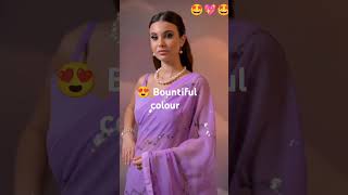 😍 Bountiful colour Designe Georgette Saree ✨ purple colourfashionstyle ladieswear [upl. by Septima]