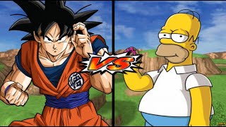 Dragon Ball Z Budokai Tenkaichi 3 PS2 Goku vs Homer Simpson mod [upl. by Eohce]