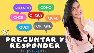 CÓMO PREGUNTAR Y RESPONDER EN PORTUGUÊS  Português com Lina [upl. by Anelrats]