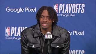 Tyrese Maxey PostGame Interview  New York Knicks vs Philadelphia 76ers [upl. by Chrissie]