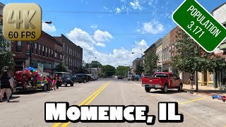 Driving Around Small Town Momence Illinois in 4k Video [upl. by Anatollo]