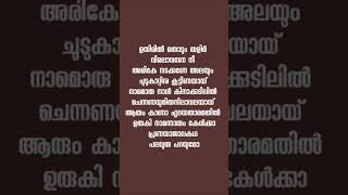 Uyiril thodum song lyrics shorts shortvideo viral lyricsstatus malayalamlyrical [upl. by Noryv]