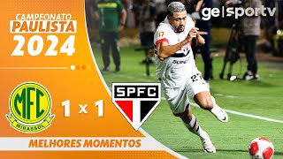 MIRASSOL 1 X 1 SÃO PAULO  MELHORES MOMENTOS  CAMPEONATO PAULISTA 2024  geglobo [upl. by Mackay]