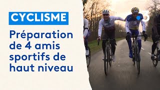 Cyclisme  préparation de 4 amis sportifs de haut niveau [upl. by Estella591]