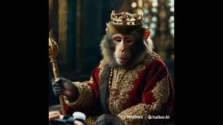 the monkey became a royal noblemanmonkey funnyanimals monyet ai cuteanimals viralvideo fyp [upl. by Enidualc]