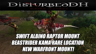 Beastrider Kama  Swift Albino Raptor Mount  WoW Rare Location  New Warfront Mount [upl. by Coray]