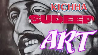 Kichha sudeep art 5×7feet  drawingshading charcoal techniqueMAX kichhha sudeep art sketching [upl. by Akimat]