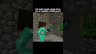 Small tiny little prank 💀  minecraft minecraftshorts minecraftmemes [upl. by Haldan]