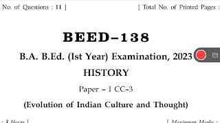 Ba bed 1st year exam 2023 HISTORY PAPER 1 MGSU BIKANER [upl. by Aicnelav]