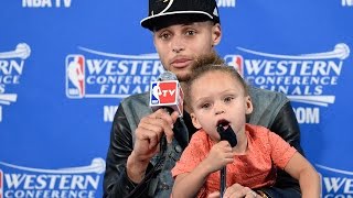 Riley Curry steals the postgame show again [upl. by Esahc]