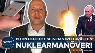 UKRAINEKRIEG quotMan zeigt dass man Atomwaffen besitztquot Manöver von Putins Nuklearstreitkräften [upl. by Dunham]