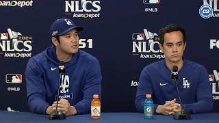 2024 NLCS Shohei Ohtani on NL MVP race with Francisco Lindor Dodgers lineup order amp approach [upl. by Casper]