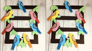 Bird Wall Hanging Using Cardboard  Reusing ideas  Handmade Wall Hanging Creativity Corner [upl. by Bernt28]