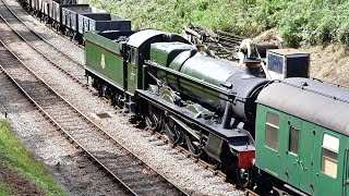 Wightwick Hall pulling a passenger train tender first  4K Widescreen [upl. by O'Doneven]