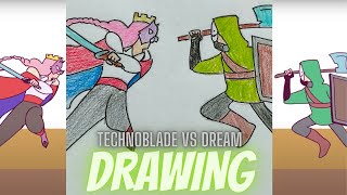 TECHNOBLADE vs DREAM  How2Draw  SpeedDrawing [upl. by Clementina]