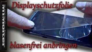 Schutzfolie auf das SmartphoneDisplay auftragen  Displayschutzfolie blasenfrei anbringen [upl. by Robbyn]