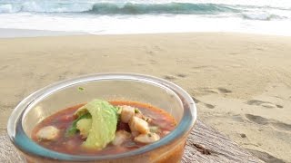 cómo hacer CEVICHE ESTILO ACAPULCO en PLAYA PIE DE LA CUESTA [upl. by Findley]