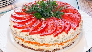 Авторский салат «Нежность»  рецепт вкусного салата на праздничный стол [upl. by Opiuuk70]