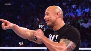 The Rock gets into a battle of wits with Team Rhodes Scholars SmackDown Jan 11 2013 [upl. by Nnairda]