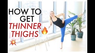 HOW TO GET THINNER THIGHS  TRACY CAMPOLI  BARRE WORKOUT [upl. by Eldrida]