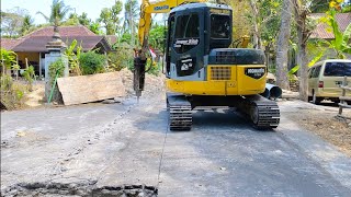 Excavators destroys then make holes in the road to install giant pipes 14 [upl. by Packston]