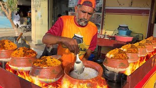 POT BIRYANI MAKING  Traditional Matka Chicken Biryani Recipe  Mutton Biryani Cooking in Clay Pot [upl. by Bocoj525]