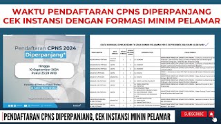 🔴 KABAR GEMBIRA PENDAFTARAN CPNS DIPERPAJANG CEK FORMASI INSTANSI YANG MINIM PELAMAR [upl. by Herwig]