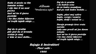 Bajaga amp Instruktori  Plavi safir lyrics [upl. by Rebba]