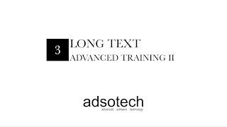 Long Text  Advanced Training II [upl. by Gader]