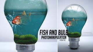 Photoshop CC Tutorial  Fish And Bulb Photo Manipulation  STOCK FİLE [upl. by Ogden]