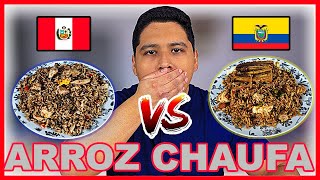 ARROZ CHAUFA con pollo PERUANO 🇵🇪vs CHAULAFAN de camaron ECUADOR 🇪🇨¿CUAL ES MEJOR [upl. by Nylek39]