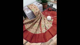 SUPREME zing COTTON SAREESLinen Cotton sarees price 600 [upl. by Ramgad]