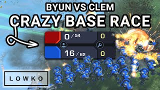 StarCraft 2 CHEESE  Clem NONSTOP AGRESSION vs ByuN [upl. by Wera]