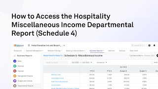 How to access Hospitality Miscellaneous Income Departmental Report Schedule 4 [upl. by Finnegan522]